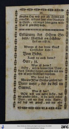 Erklärung des Herrn Gebets, Matthäi am sechsten, Lucä am eilfften.