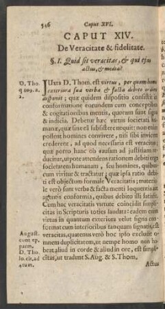 Caput XIV. De Veracitate & fidelitate