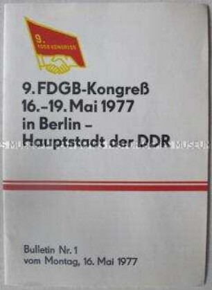 Dokumentation zum 9. FDGB-Kongreß