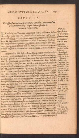 Caput IX. Transsubstantiationis progressus à Concilio Lateranensi ad Tridentinum us[que] ...