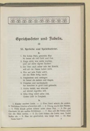 Sprichwörter und Fabeln