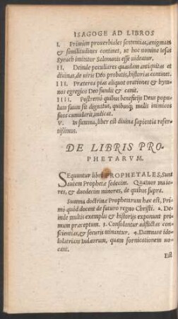 De Libris Prophetarum.