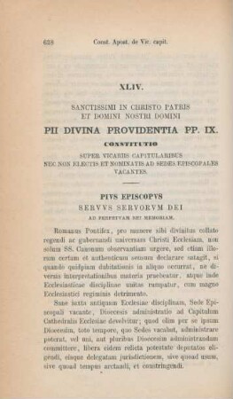 628-634 Consitutio Apostolica super Vicariis capitularibus