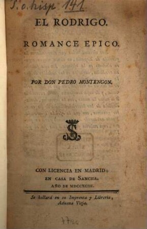 El Rodrigo : romanoe epico