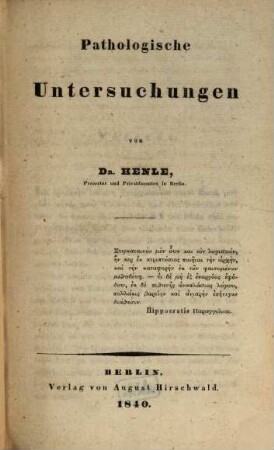Pathologische Untersuchungen