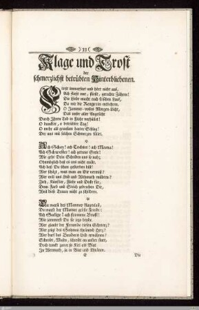 Klage und Trost der ... Hinterbliebenen