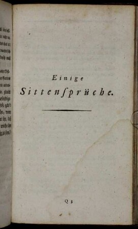 Einige Sittensprüche