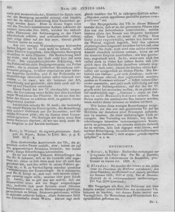 [Sammelrezension zweier französischsprachiger, statistischer Schriften] Rezensiert werden: 1. Quetelet, A.: Recherches statistiques sur le royaume des Pays-Bas. Brüssel: Tarlier 1829 2. Quetelet, A.: Du Nombre des crimes et des délits dans les provinces du Brabant méridional, des deux Flandres, du Hainaut et d'Anvers, pendant les années 1826, 1827 et 1828. Brüssel: Tarlier 1829