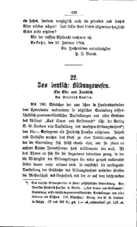 Das deutsche Bildungswesen : ein Ein- und Ausblick