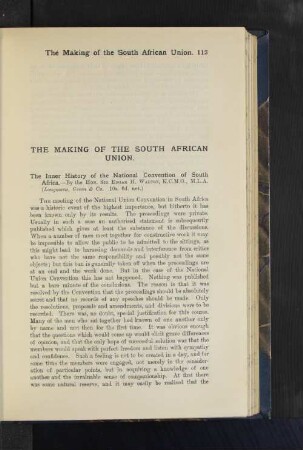 The Making of the South African Union