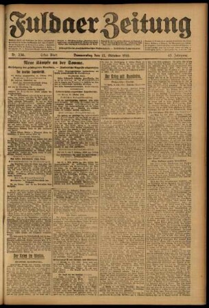 Erste Ausgabe vom Mittwoch, den 11. Oktober 1916.