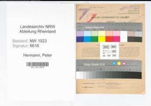 Entnazifizierung Peter Hermann , geb. 06.01.1907 (Angest.)
