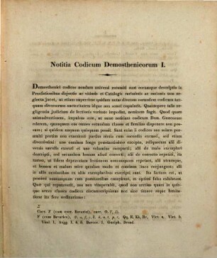 Notitia Codicum Demosthenicorum : examina solemnia Gymnasii Francofurt, 1