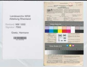 Entnazifizierung Hermann Goetz, geb. 14.01.1909 (Bankangest.)