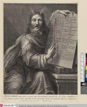 [Moses; Moses zeigt die Gesetzestafeln; Moyse montrant les tables de la loi]
