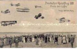 Postkarte zum Deutschen Rundflug 1911