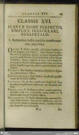 Classis XVI. Plantae Flore Perfecto, Simplici, Irregulari, Hexapetalo