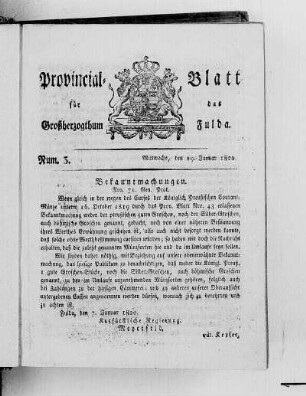 Num. 3, Ausgabe vom 19. Januar 1820