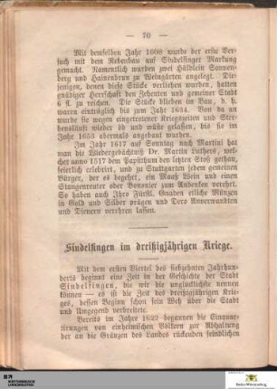 Sindelfingen im dreißigjährigen Kriege