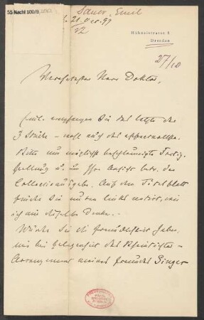 Brief an B. Schott's Söhne : 21.10.1897