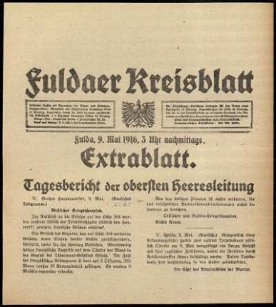 Ausgabe vom Dienstag, den 09. Mai 1916.