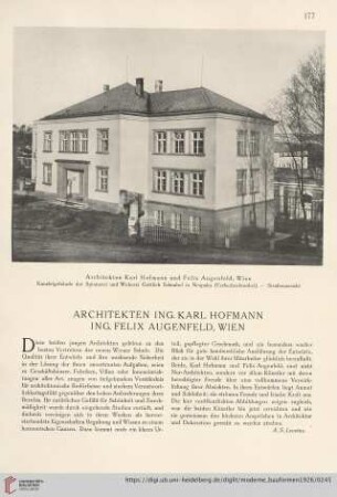 25: Architekten Ing. Karl Hofmann, Ing. Felix Augenfeld, Wien