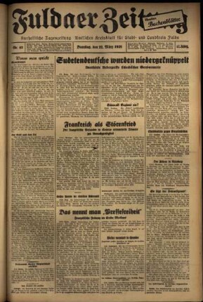 Ausgabe vom Dienstag, den 22. März 1938.
