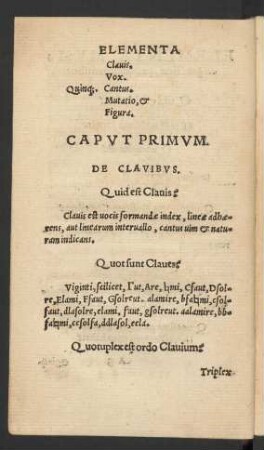 Caput Primum. De Clavibus.