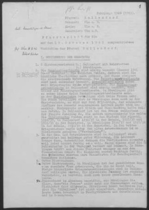 Ballendorf und Börslingen: Pfarrbericht 1940/41