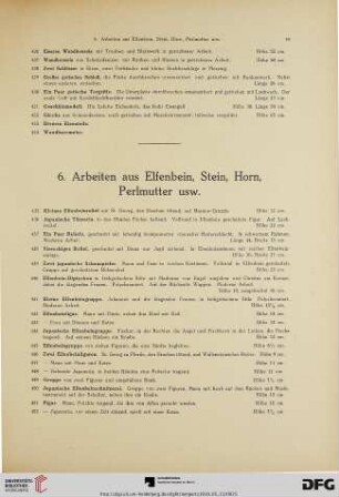 Arbeiten aus Elfenbein, Stein, Horn, Perlmutter (Nr.435-484)