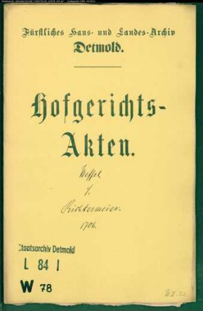 Weffel, Deppe gegen Kord Richtermeier in Schlangen - Schuldforderung