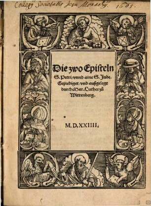 Die zwo Episteln S. Petri, vnnd aine S. Jude