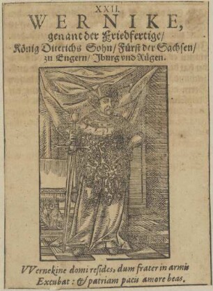 Bildnis von Wernike, Fürst der Sachsen
