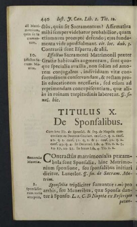Titulus X. De Sponsalibus.