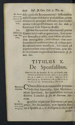 Titulus X. De Sponsalibus.