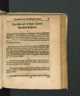 Das Acht und dreissigste Capitel. Von den Küstern.
