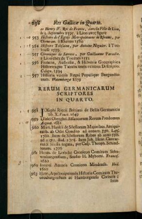 Rerum Germanicarum Scriptores In Quarto.