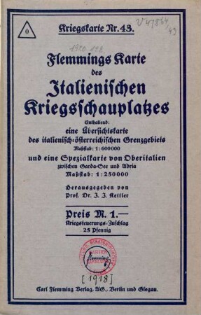 43: Flemmings Karte des italienischen Kriegsschauplatzes