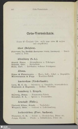 Orts-Verzeichnis