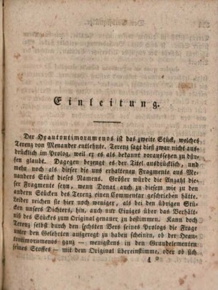 Publius Terentius im Versmaß der Urschrift, 4. Der Selbstquäler