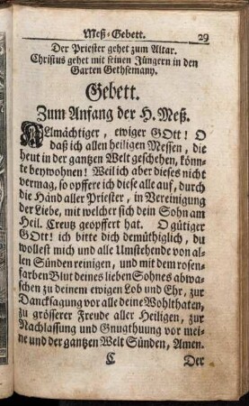Meß-Gebett - Gebett nach der h. Meß - Wegweiser zu der heylsamen Buß und Beicht.