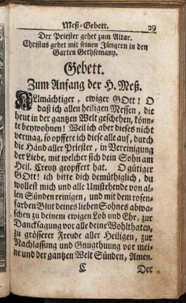 Meß-Gebett - Gebett nach der h. Meß - Wegweiser zu der heylsamen Buß und Beicht.