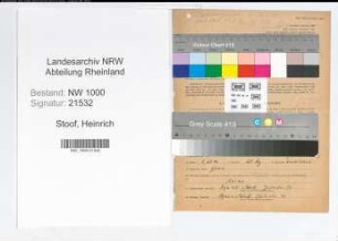 Entnazifizierung Heinrich Stoof, geb. 03.03.1895 (Justizangest.)