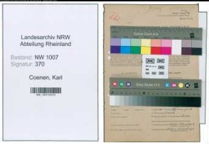 Entnazifizierung Karl Coenen , geb. 12.02.1879 (Gastwirt)