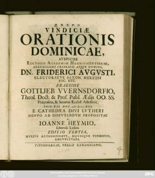 Vindiciæ Orationis Dominicae