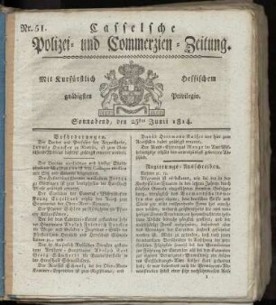Nr. 51, Sonnabend den 25sten Junii. 1814