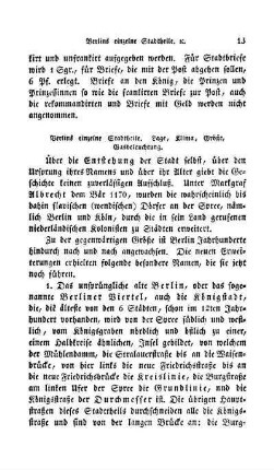 Berlins einzelne Stadtheile. Lage, Klima, Größe, Gasbeleuchtung