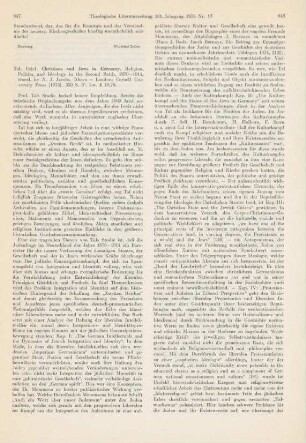 947-950 [Rezension] Tal, Uriel, Christians and Jews in Germany