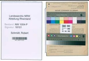 Entnazifizierung Robert Schmidt , geb. 29.01.1901 (Postschaffner)