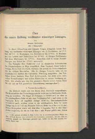 Über die innere Reibung verdünnter wässriger Lösungen.
